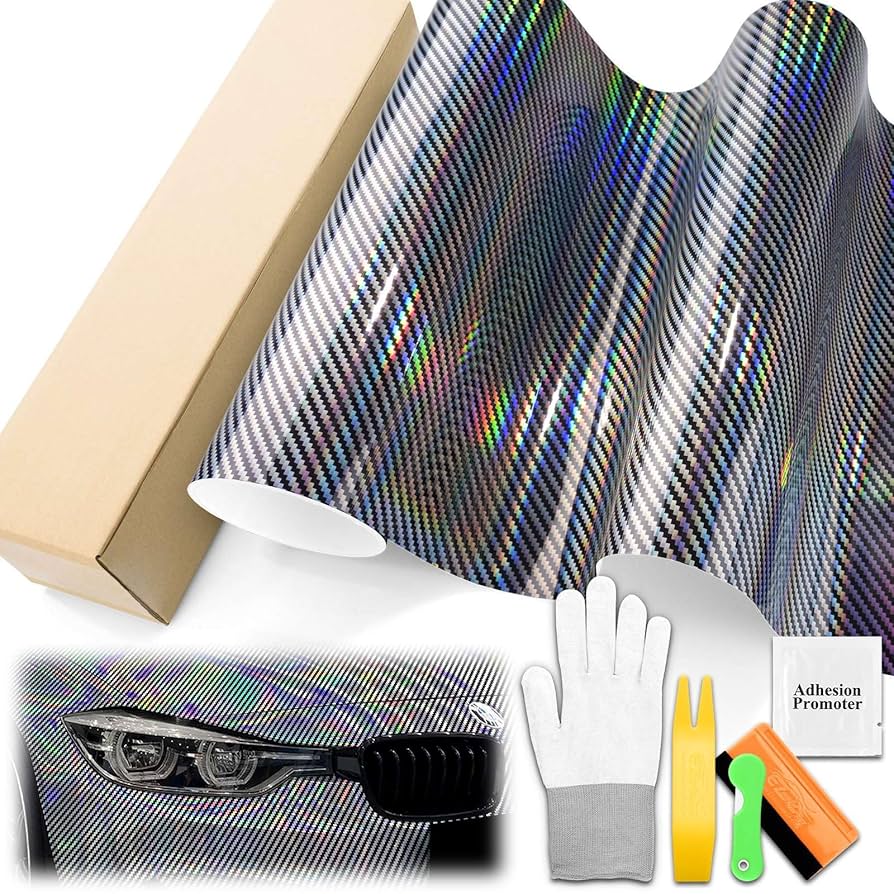 fab 欺瞞の仮面　rainbow foil Rainbow Iridescent Foil Fusing Rolls | Silver Underlay